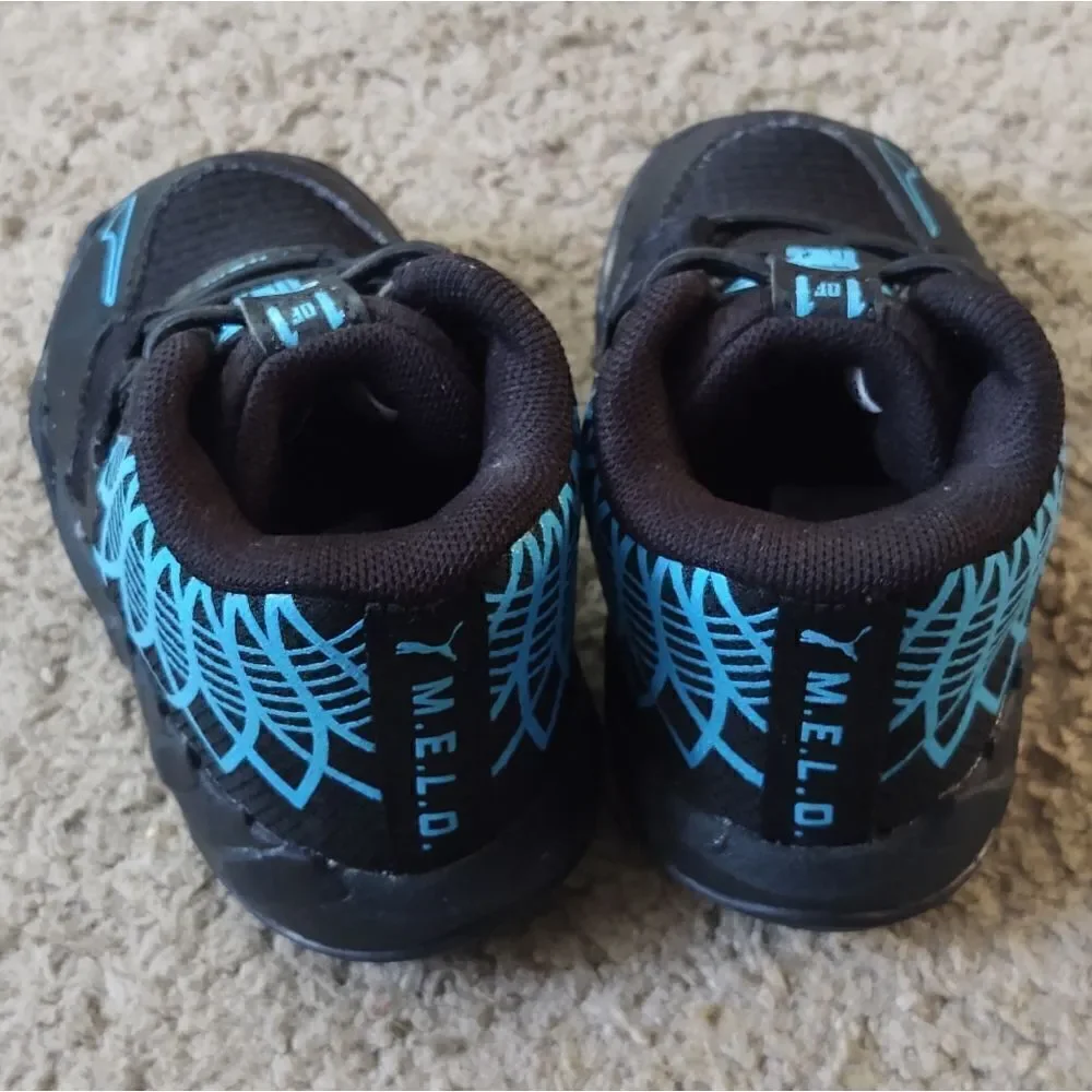 Puma Melo MB.01 JR Black/Teal Toddlers Sneakers Size 4c PRE-OWNED